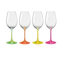 Aulica Lot De 4 Verres A Vin Neon 350Ml - multicolore verre 606220_0