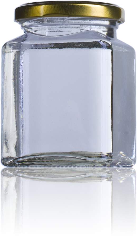 Bocal en verre Square 270ml - Twist Off TO 63 - Forme poignée - Verre blanc_0