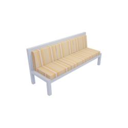 Canapé 3 places extérieur Alia Plein Air (Blanc - Orchestra Chicago 7467) - aluminium CANAP3P-9010-7467-ORC_0