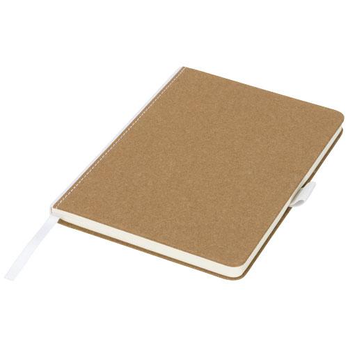 Carnet de notes en carton espresso 10732301 - aspect naturel avec dos en tissu - 80 feuilles vierges_0