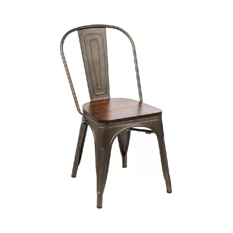 Chaise en métal MILL assise bois - Stamp_0