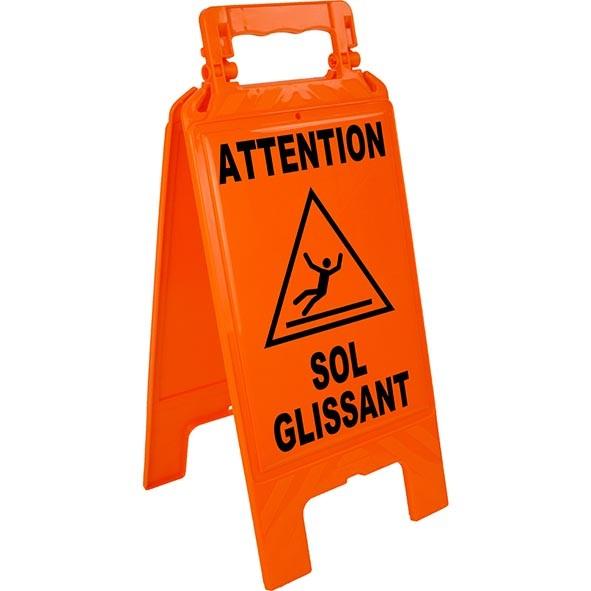 Chevalets orange de signalisation de dangers avec crochets pour chaines - CHVLPPOG-NV01/SG_0