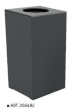 Corbeille publique 120 litres - KUB avec porte frontale et options de couvercle en acier ou bois_0
