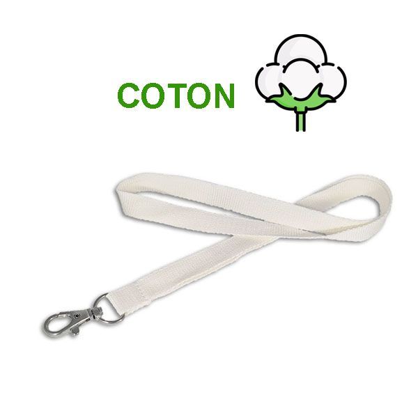 Cordon ou Tour de cou pour badge en coton, personnalisable avec votre logo - Largeur 15 mm_0