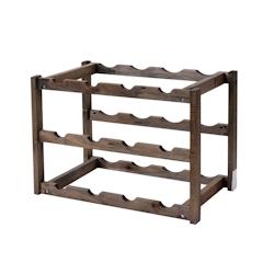 Décoshop26 - Casier à vin jusqu'à 12 bouteilles 3 étagères en bois de sapin 04_0006203 - 3000261642282_0