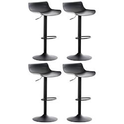 Décoshop26 - Tabourets de bar x4 avec repose-pieds hauteur réglable desing moderne en plastique noir et métal noir 10_0004498 - noir 3000252140810_0