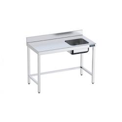 Distform Table de chef Inox avec bac à Droite et renforts Gamme 700 Acier inoxydable2600x700 1000x700x850mm - 641094728106_0