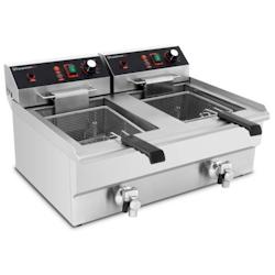 Friteuse électrique professionnelle double cuve 2x16L - Puissance 2 x 3,25KW - Idéale pour restaurants, cafés, cantines - Equipementpro - ef-162v_0