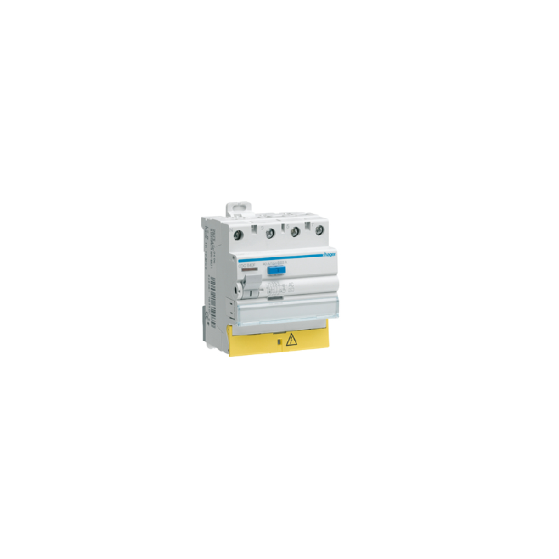 HAGER INTERRUPTEUR DIFFÉRENTIEL 4P 63A 30MA AC BORNES DÉCALÉES CDC863F