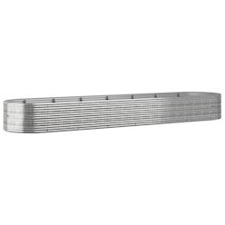 Helloshop26 - Jardinière bac lit surélevé plantes fleurs terrasse jardin de jardin acier enduit de poudre argenté Argent 02_0039702 - 3000218543679_0