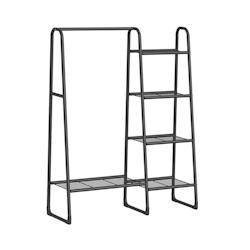 Helloshop26 - Portant à vêtement penderie à vêtements 5 étagères de rangement structure en métal 40 x 101,7 x 153,3 cm pour chambre 12_0006957_0