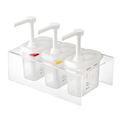 Lot de 3 distributeurs de sauce Araven GN 1/9 transparents 1,5L - UNCR823_0