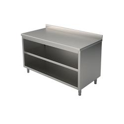 Meuble Bas Inox Ouvert avec Dosseret   Gamme 600          1500x600 x600x850mm VIRTUS GROUP - gris 0698142082048_0