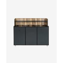 Mobiliara - Meuble de tri trineo -Mobile -  Exterieur - Compact finition stratifiée-  3 Bacs 70 Litres - - multicolore Bois manufacturé A06484/01_0