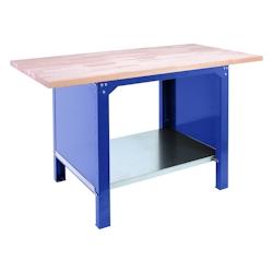 PROREGAL Etabli BUFFALO WOOD | HxLxP 86,5x180x75cm | Capacité de Charge 1000kg | Bleu - bleu métal PR_RS157-44_0