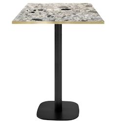 Restootab - Mange-debout 60x60cm - modèle Round terrazzo cepp chants laiton - gris Bois manufacturé 3760371513741_0