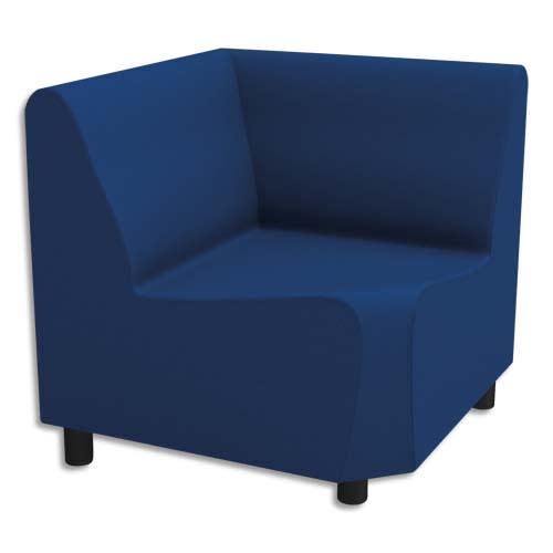Chauffeuse modulaire d'angle 90d izar bleu roi trevira en tissu polyester, structure métallique_0