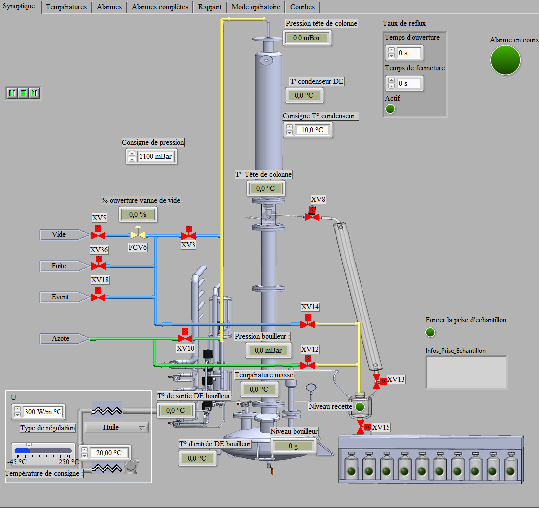Unité de distillation, avec fonctions avancées de contrôle algochem_0
