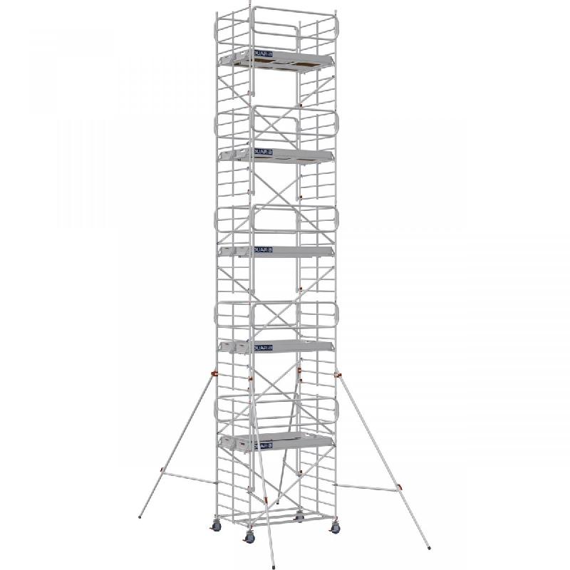 Échafaudage roulant aluminium DOCKER 150 version garde-corps EXMDS - Hauteur de travail : 11,90 m - DUARIB - 7220102_0