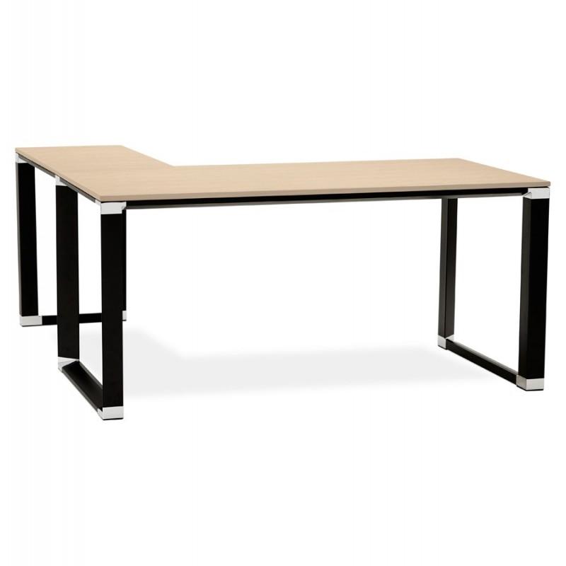 BUREAU D'ANGLE DESIGN OPI 160CM NATUREL & NOIR - PARIS PRIX_0