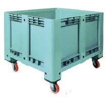 Caisse-palette rigide en plastique - cai123cp1210024 - Dimensions extérieures 910 mm - Dimensions intérieures 1110x910x605 mm - Version pleine - Poids 44 kg_0