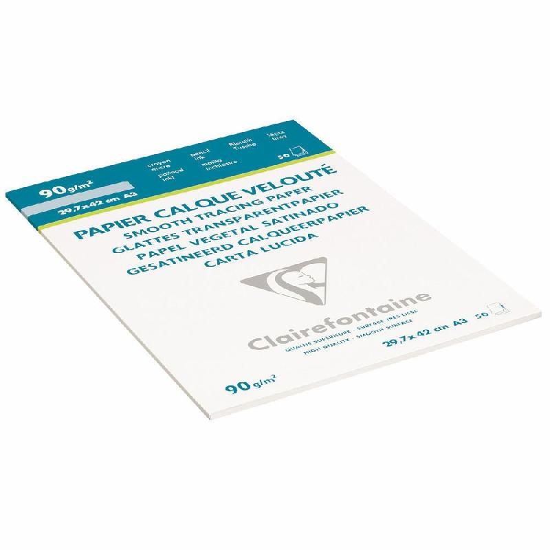 CLAIREFONTAINE PAPIER TRANSPARENT POUR TRACEUR A3 DE 90 G/M²