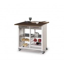 Eko - Desserte de cuisine transformable en table d'appoint - Don Hierro - Dimensions ouverte : 71 x 86 x 84 cm_0