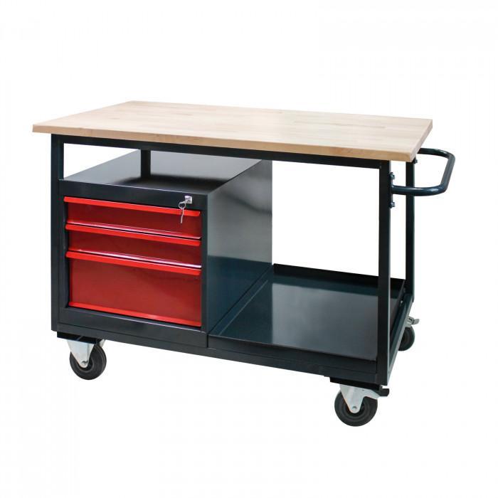 Etabli mobile 'eko' 3 tiroirs - rouge/anthracite - 4874_0