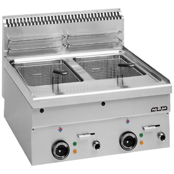 Friteuse électrique professionnelle MBM - 2 x 8 litres - résistances basculantes et thermostat de sécurité_0