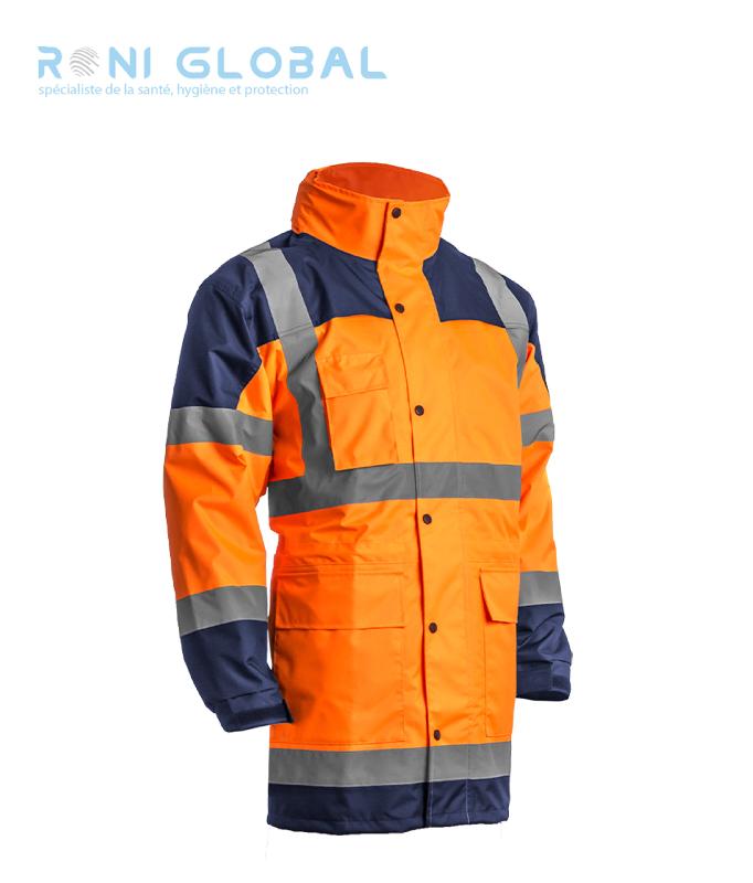 Parka de sécurité haute visibilité anti-pluie en polyester enduit polyuréthane - 5 poches - Class 3 - Hydra Coverguard_0