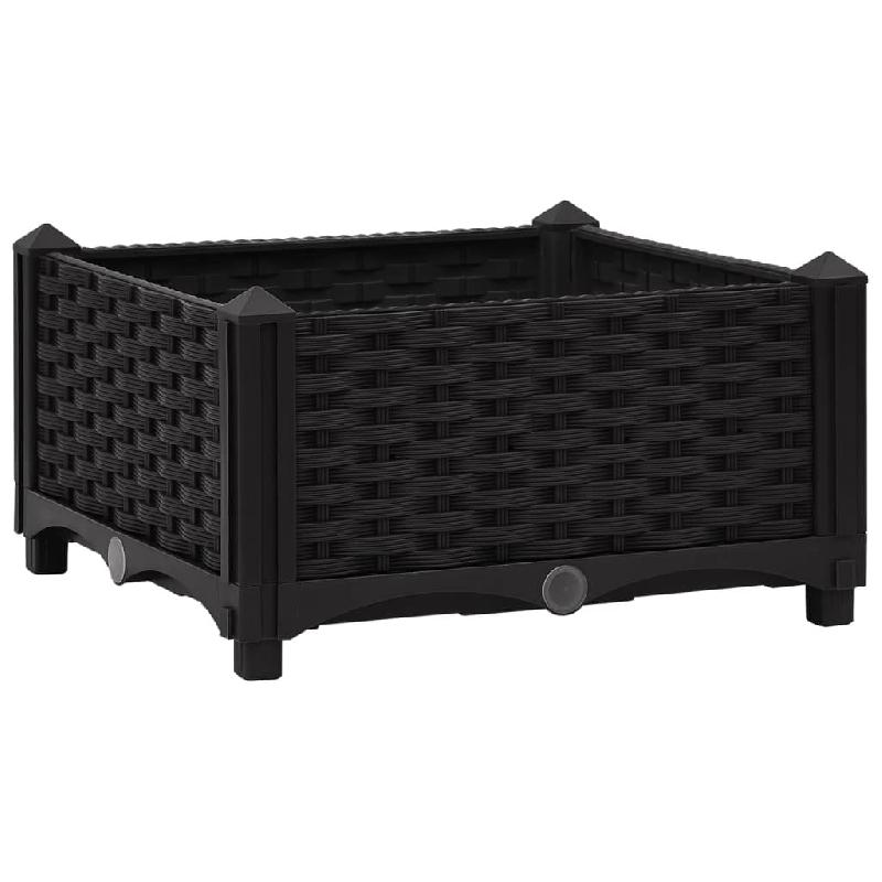 Jardinière lit surélevé en polypropylène noir - 40 x 40 cm - Plantes et fleurs - Réf. 02_0000927_0