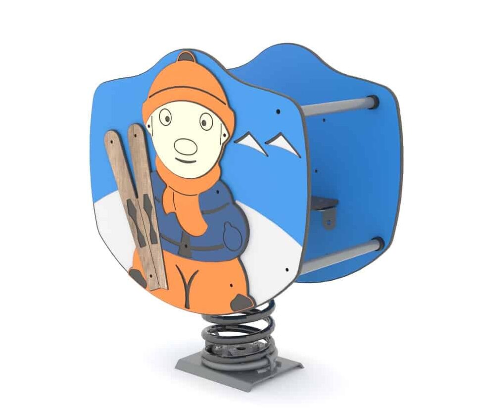 Jeux sur ressort - skieur - 1kar0025 - pour enfants dès 2 ans - dimensions compactes 70x80x85 cm_0