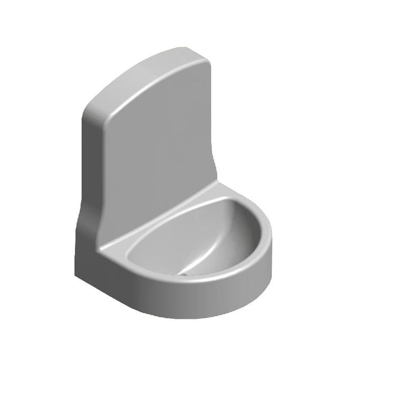 Lave-mains monobloc de face Atout Composites - 570 x 515 mm - Gel Coat antibactérien_0