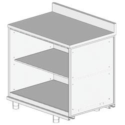 Meuble arrière neutre avec dosseret - Metrika Line NL10X - 1000x695x950/1162 mm_0