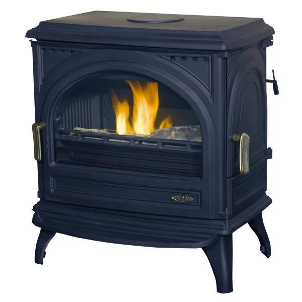 Poêle à bois Petit Carvin - Anthracite 8 kW - Habillage en fonte - Flamme verte 7 étoiles_0