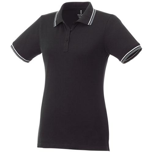 Polo tipping manches courtes femme Fairfield 38103991 - col et poignets en tricot plat avec maille piquée 100% coton 180g/m²_0