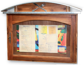 Porte menu lumineux mural - Format horizontal 3 pages A4 - Réf : 6073_0