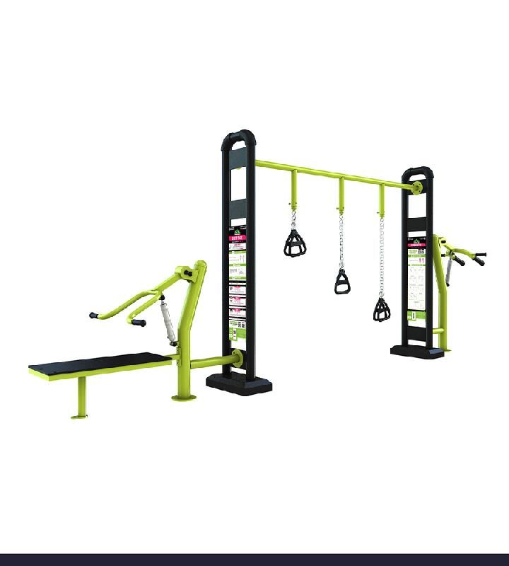 Portique Chest Hack TRX avec 3 postes pour exercices en extérieur - Gamme COMBO_0