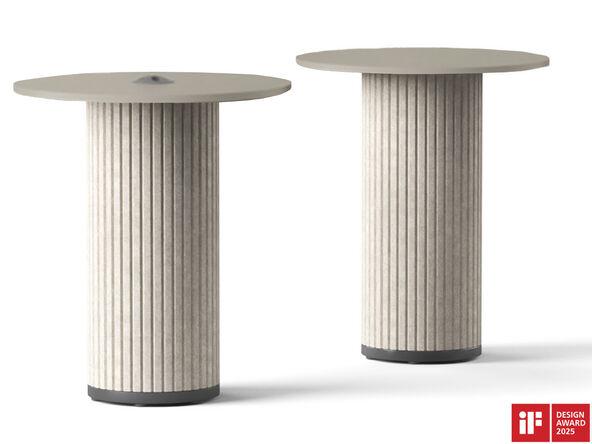 Table haute Parcell avec piètement en feutre PET pour réduction du bruit_0
