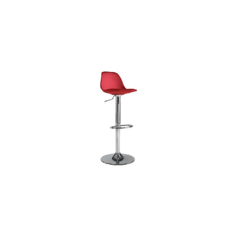 TABOURET HAUT DE BAR COCKTAIL   HAUTEUR AJUSTABLE  - ROUGE