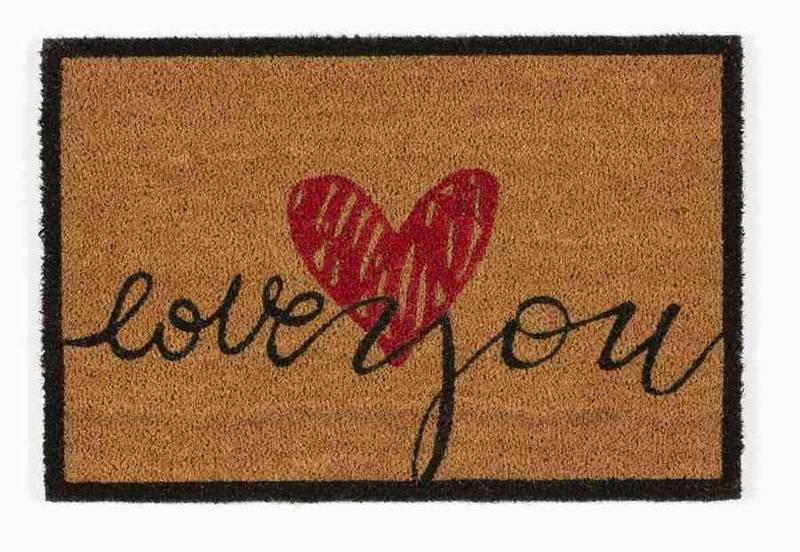 Tapis d'entrée abrité brossant - Girly Love - 60x40 cm_0