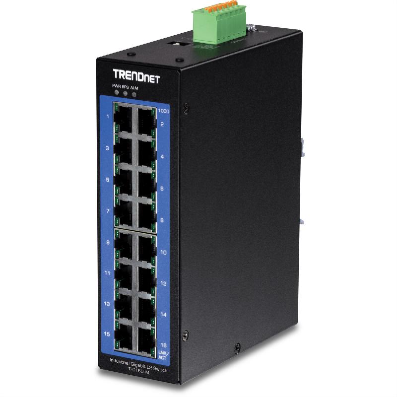 TRENDnet TI-G160i-M Switch industriel Rail DIN administrable L2 Gigabit à 16 ports_0