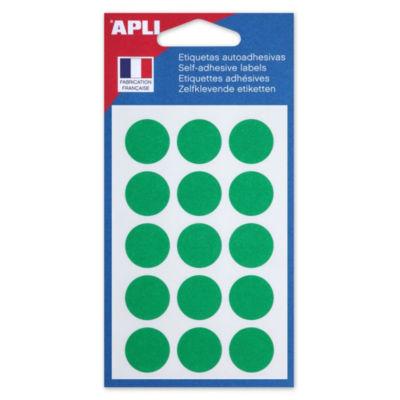 Apli Pastilles adhésives de couleur, Ø 19 mm - Pochette de 90, coloris vert_0