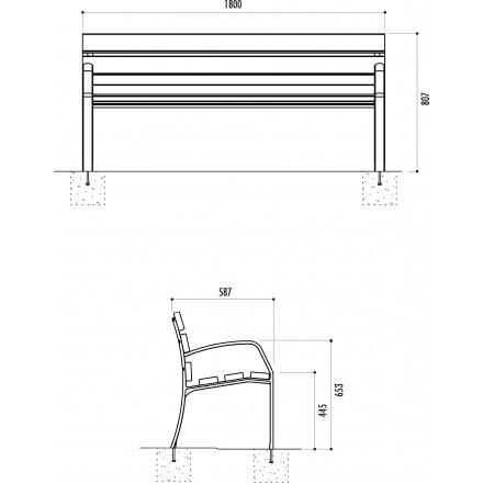 Banc public Similar - design adaptable pour espaces publics et jardins municipaux_0
