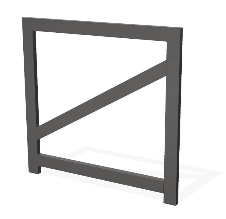 Barrière pour collectivité en acier inoxydable - Référence BTB100 - Hauteur 1000 mm - Longueur 1000 mm_0
