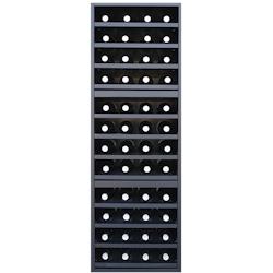 Casier à bouteilles 48 unités - tablettes coulissantes Série Merlot 634040 - bois massif noir_0
