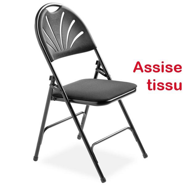 Chaise pliable design matelassée Assise tissu_0