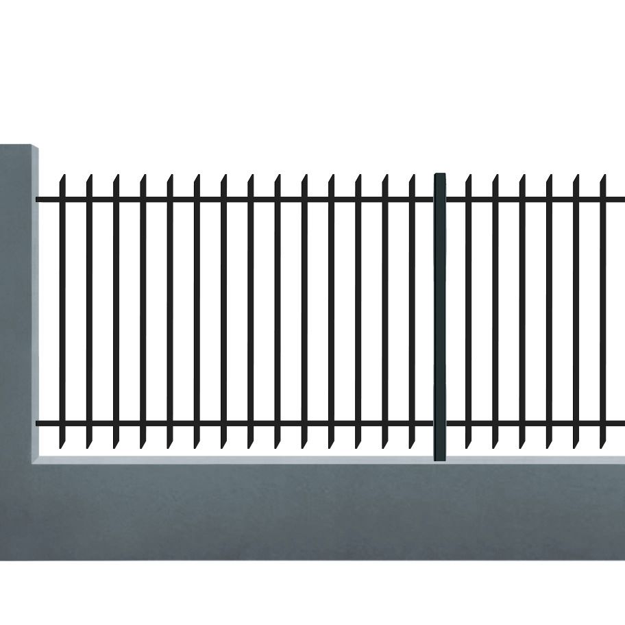 Clôture éco B - poteau 35x35 / 35x20 - barreaudage fer plat 30x8_0