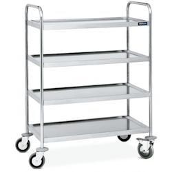 Distform Chariot de Service Inox Monté 4 étagères Acier inoxydable 1095x695x1250x595x1250mm - 698142022198_0