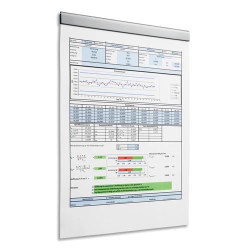 Durable sachet 5 barres affichage adhésives. Format 21x1,7cm. Pour document format a4. Coloris argent_0